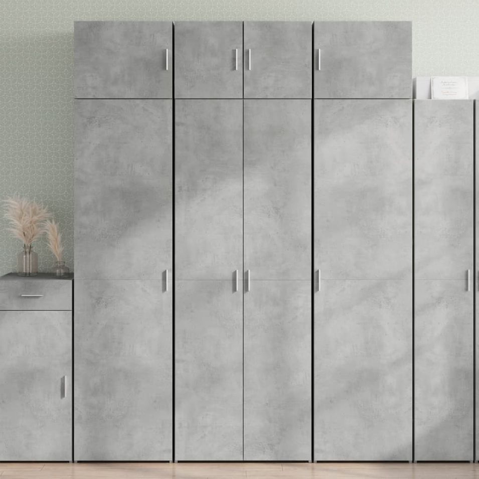 Armoire de rangement gris béton 70x42,5x225cm bois d'ingénierie - Photo n°1
