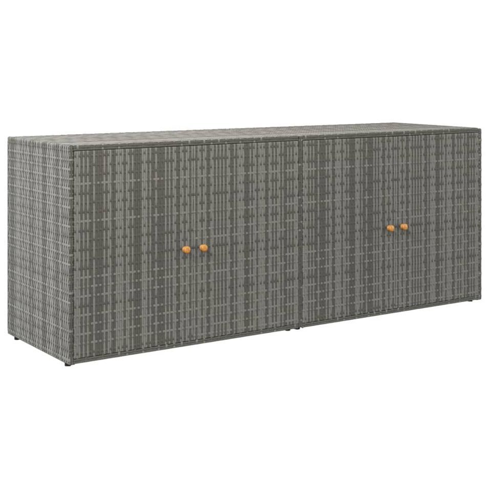 Armoire de rangement jardin Gris 198x55,5x80 cm Résine tressée - Photo n°1