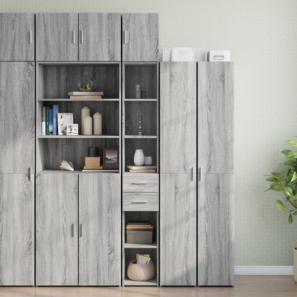 Armoire de rangement mince sonoma gris 30x42,5x225 cm - Photo n°1