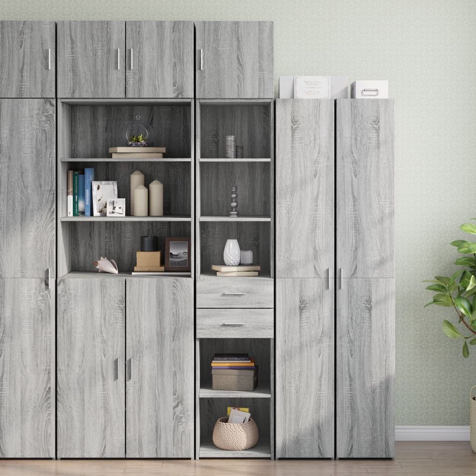 Armoire de rangement mince sonoma gris 40x42,5x225 cm - Photo n°1