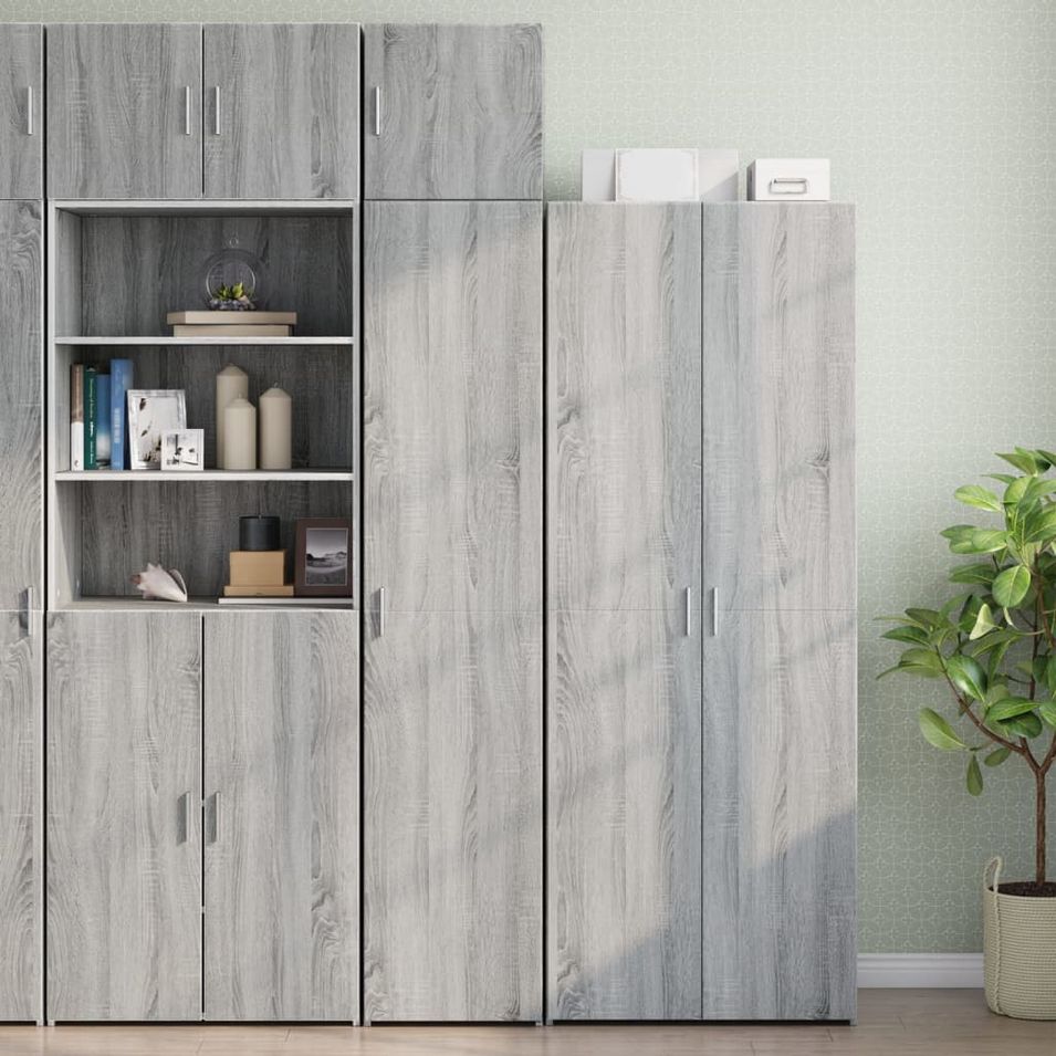 Armoire de rangement mince sonoma gris 40x42,5x225 cm - Photo n°1