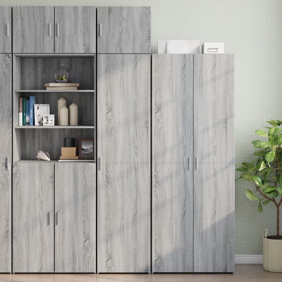 Armoire de rangement mince sonoma gris 45x42,5x225 cm - Photo n°1