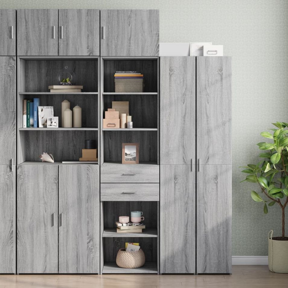 Armoire de rangement mince sonoma gris 50x42,5x225 cm - Photo n°1