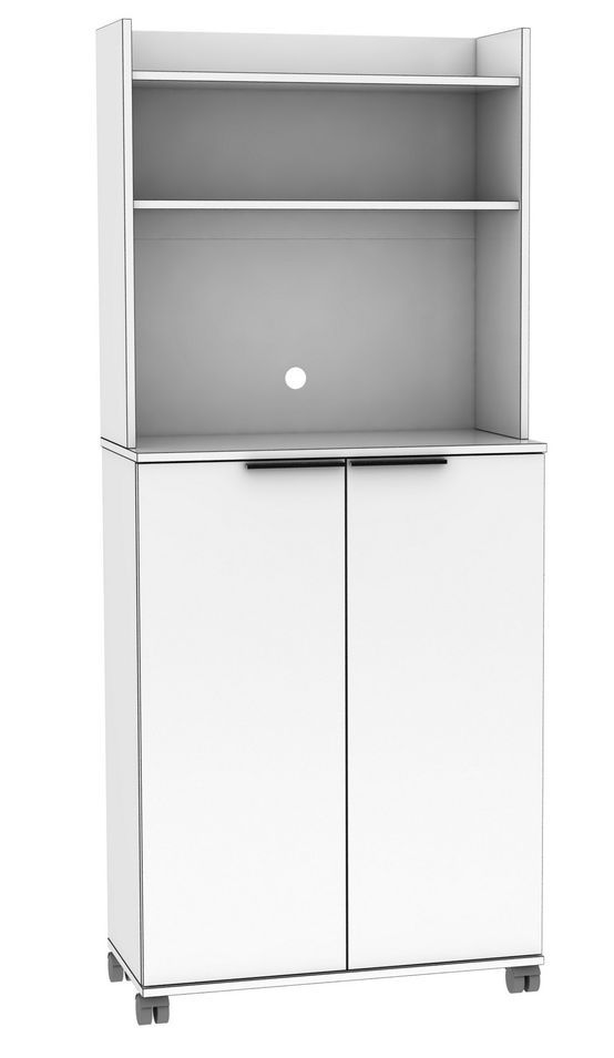 Armoire de rangement multifonctions blanche Lika 73 cm - Photo n°1