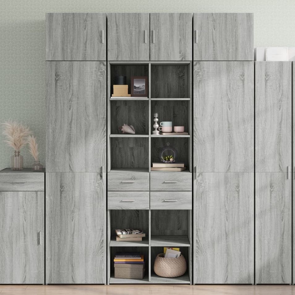 Armoire de rangement sonoma gris 70x42,5x225 cm - Photo n°1