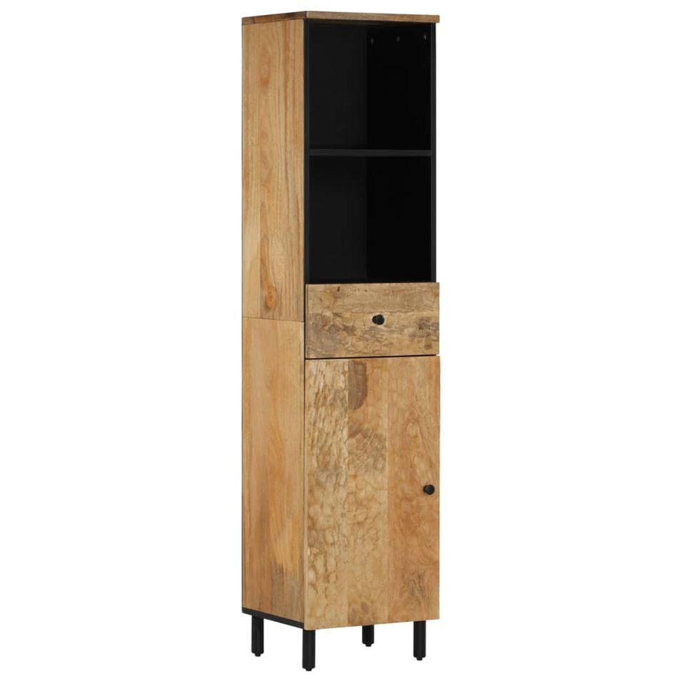 Armoire de salle de bain 38x33x160 cm bois massif de manguier - Photo n°1