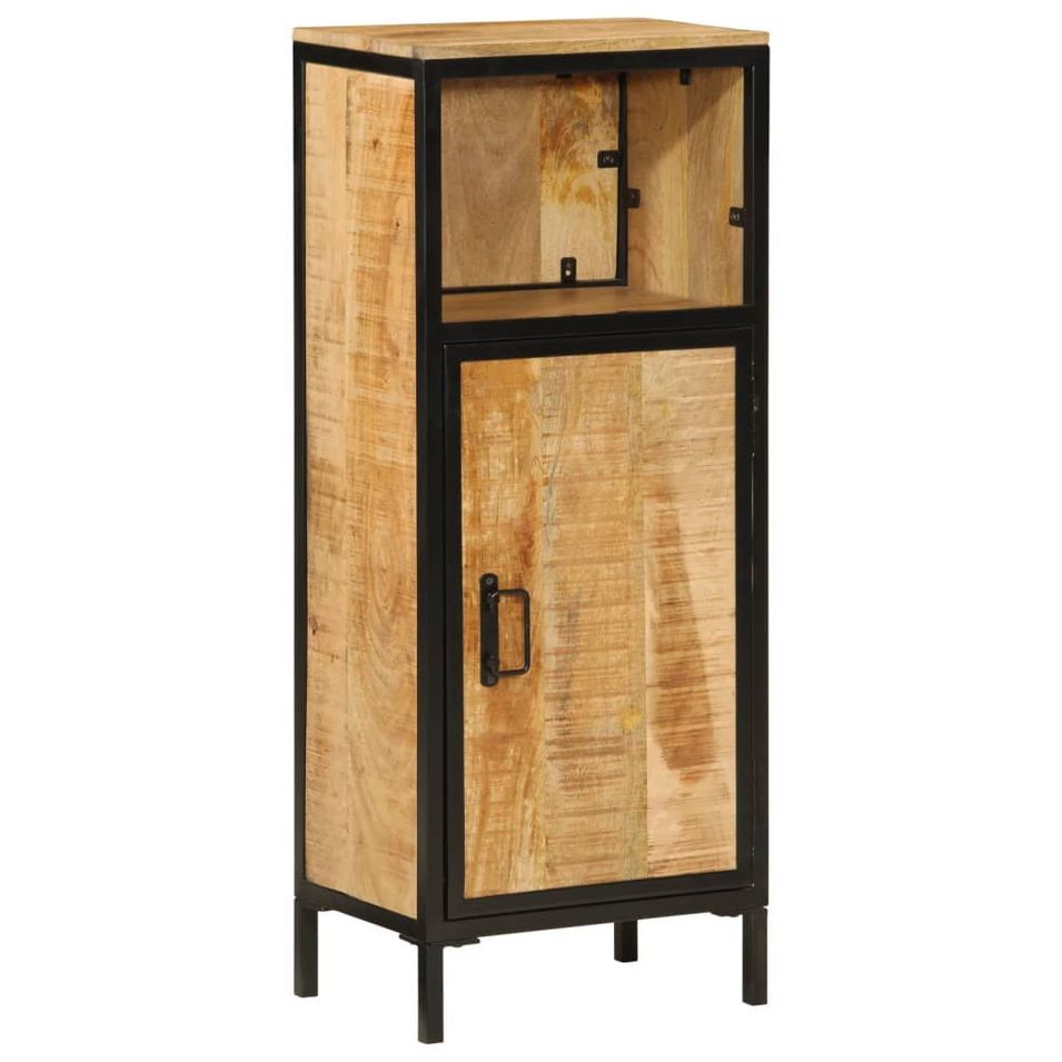 Armoire de salle de bain 40x27x90cm bois massif manguier et fer - Photo n°1