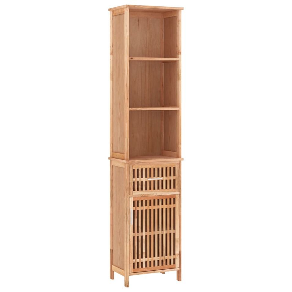 Armoire de salle de bain 42x29x182 cm Bois massif de noyer - Photo n°1