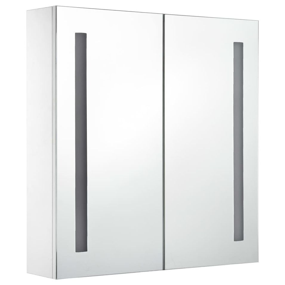 Armoire de salle de bain à miroir LED 62x14x60 cm - Photo n°1