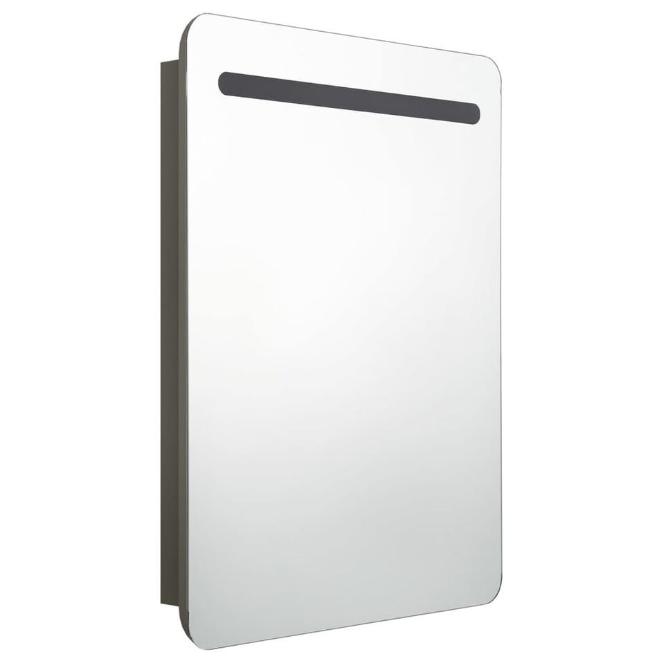 Armoire de salle de bain à miroir LED Anthracite 60x11x80 cm - Photo n°1