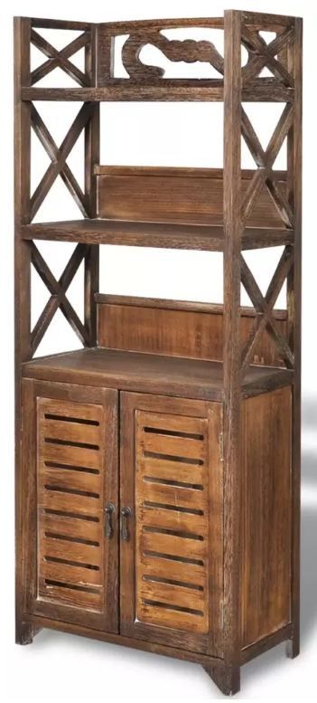 Armoire de salle de bain albuquerque bois de paulownia massif foncé Frenchy - Photo n°1