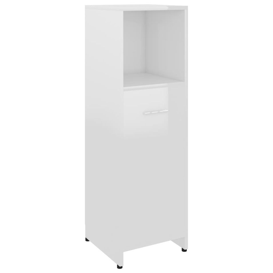 Armoire de salle de bain Blanc brillant 30x30x95 cm 3 - Photo n°1