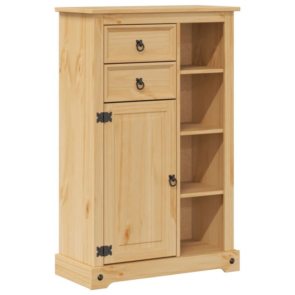 Armoire de salle de bain Corona 70x33x110 cm bois de pin massif - Photo n°1
