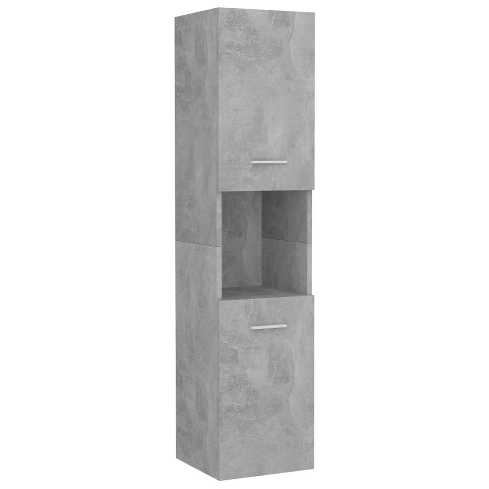 Armoire de salle de bain Gris béton 30x30x130 cm - Photo n°1