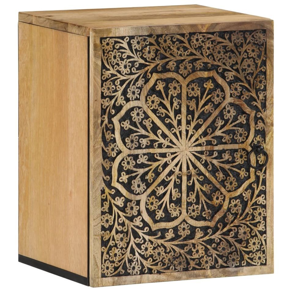 Armoire de salle de bain murale 38x33x48cm bois massif manguier - Photo n°1