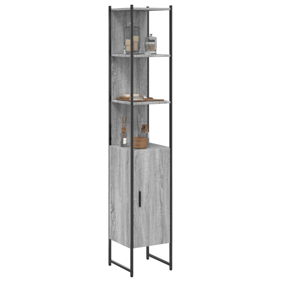 Armoire de salle de bain sonoma gris bois d'ingénierie - Photo n°1