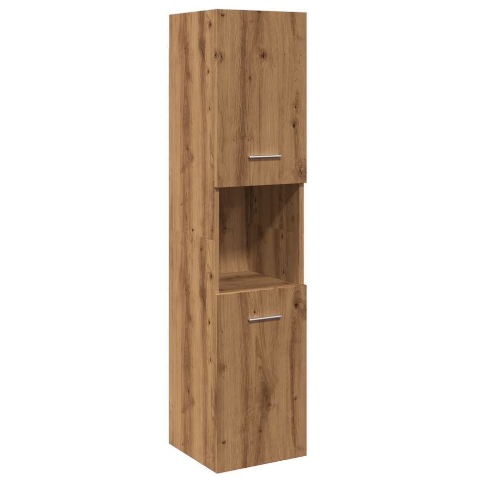 Armoire de salle de bain suspendue chêne artisanal 30x30x130 cm - Photo n°1