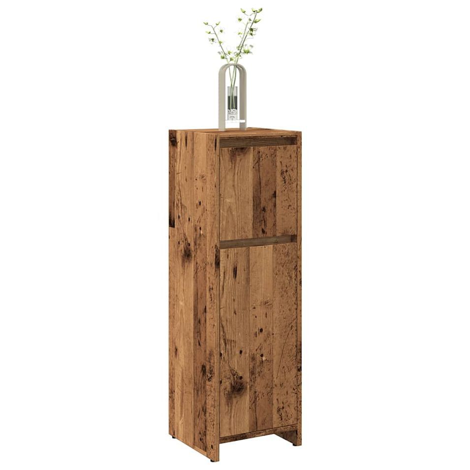 Armoire de salle de bain vieux bois 30x30x95 cm bois ingénierie - Photo n°1