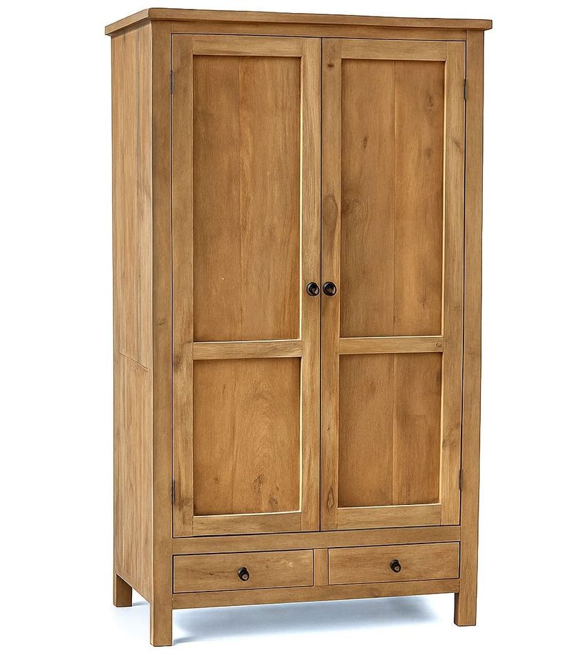 Armoire de salon RUBIO - rustique en teck – 2 Portes & 2 Tiroirs - Photo n°1