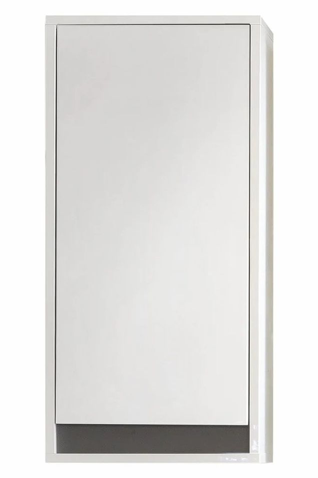 Armoire de toilette 1 porte bois MDF blanc brillant Sabine - Photo n°1