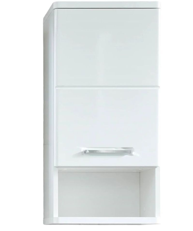 Armoire de toilette 1 porte mélaminé blanc Micko - Photo n°1