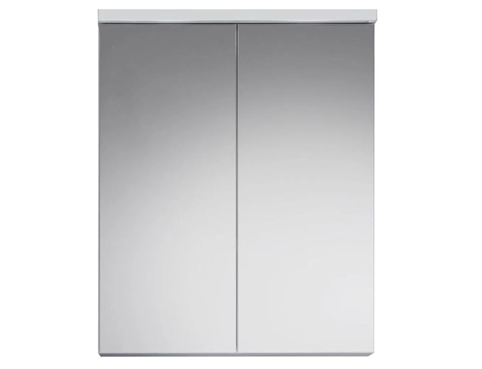 Armoire de toilette à LED 2 portes mélaminé blanc avec miroir Polyn - Photo n°1