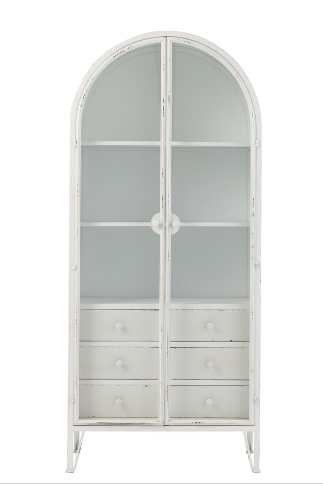 Armoire demi cercle blanc métal Jamalia L 71 cm - Photo n°1
