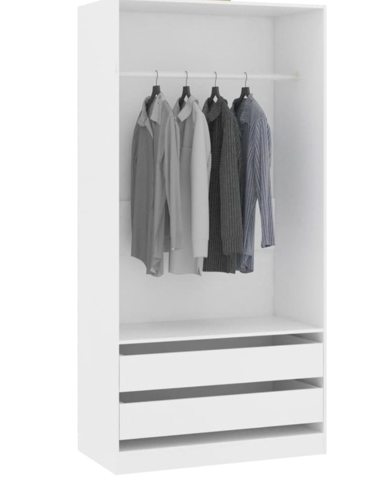 Armoire dressing 1 penderie 2 tiroirs 100 cm - Collection Kodok - Photo n°1