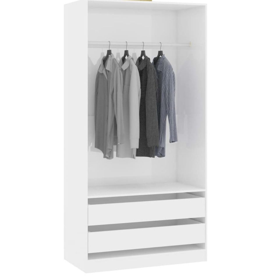Armoire dressing 1 penderie 2 tiroirs 100 cm - Collection Kodok - Photo n°6