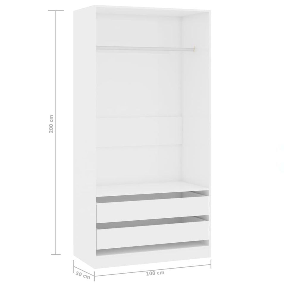 Armoire dressing 1 penderie 2 tiroirs 100 cm - Collection Kodok - Photo n°10
