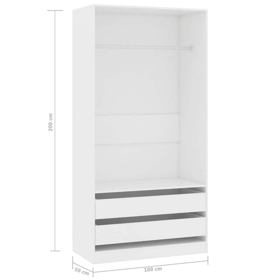 Armoire dressing 1 penderie 2 tiroirs 100 cm - Collection Kodok - Photo n°5