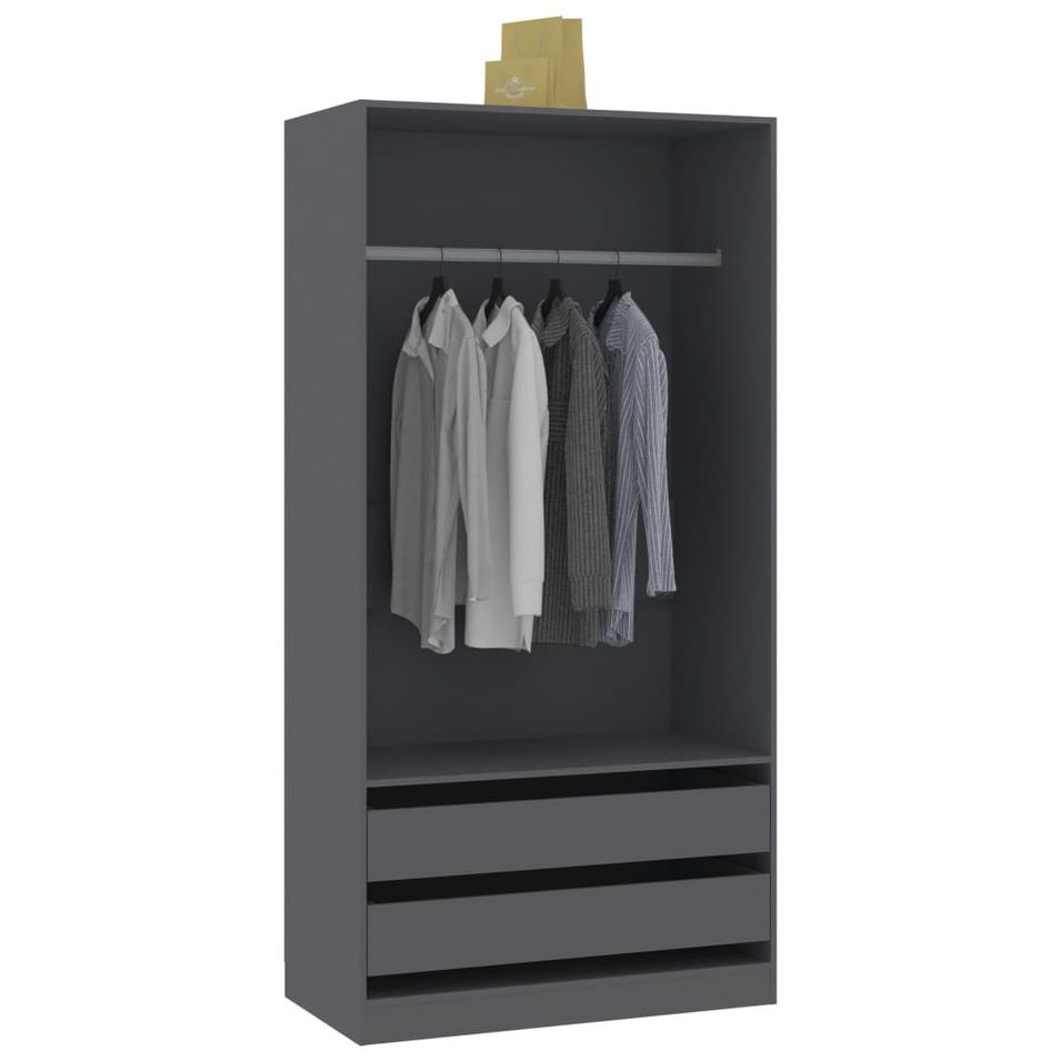 Armoire dressing 1 penderie 2 tiroirs 100 cm - Collection Kodok - Photo n°1