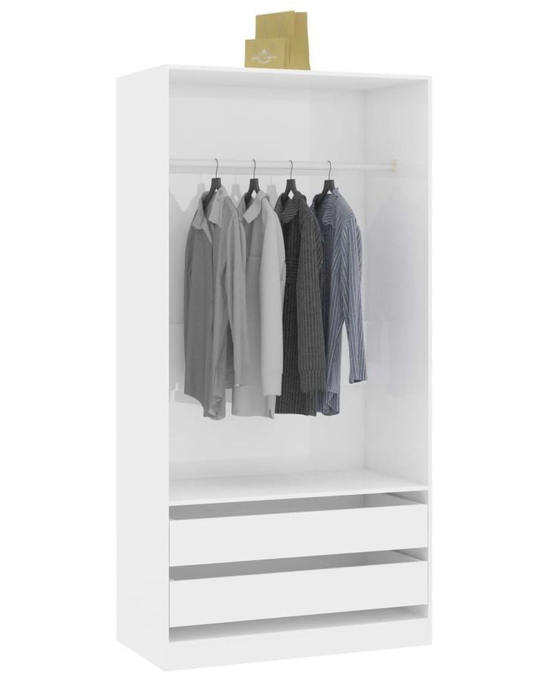 Armoire dressing 1 penderie 2 tiroirs 100 cm - Collection Kodok - Photo n°1