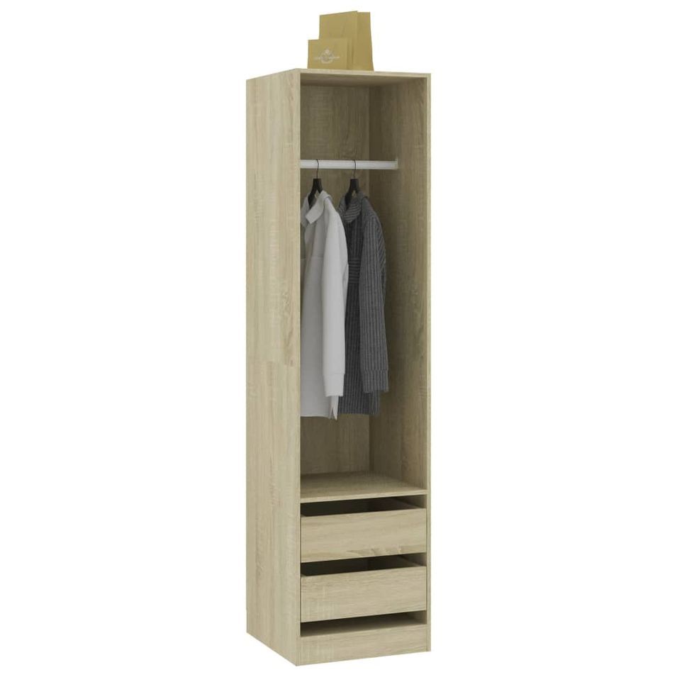 Armoire dressing 1 penderie 2 tiroirs 50 cm - Collection Kodok - Photo n°1
