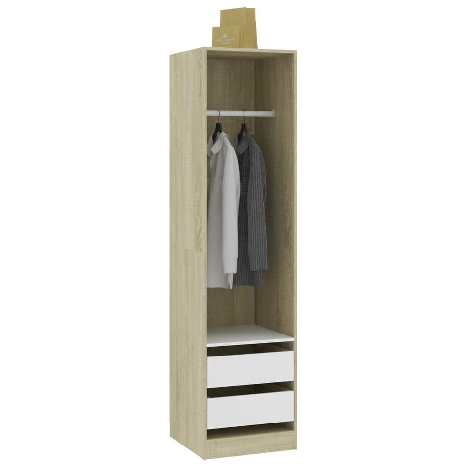 Armoire dressing 1 penderie 2 tiroirs 50 cm - Collection Kodok - Photo n°1