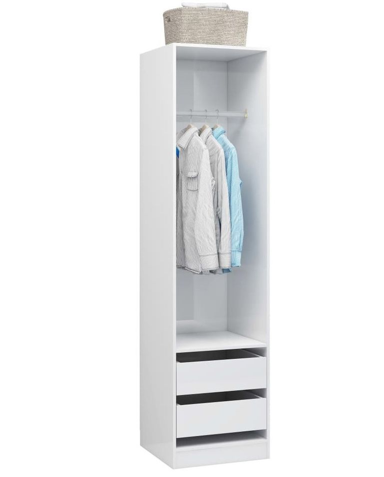 Armoire dressing 1 penderie 2 tiroirs 50 cm - Collection Kodok - Photo n°1