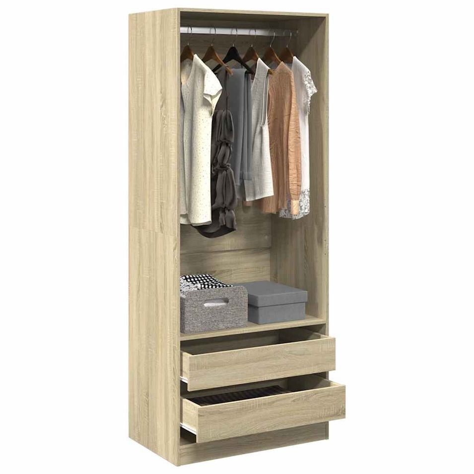 Armoire dressing 1 penderie 2 tiroirs 80 cm - Collection Kodok - Photo n°1