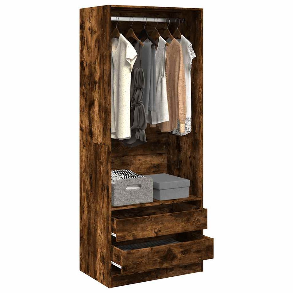 Armoire dressing 1 penderie 2 tiroirs 80 cm - Collection Kodok - Photo n°1