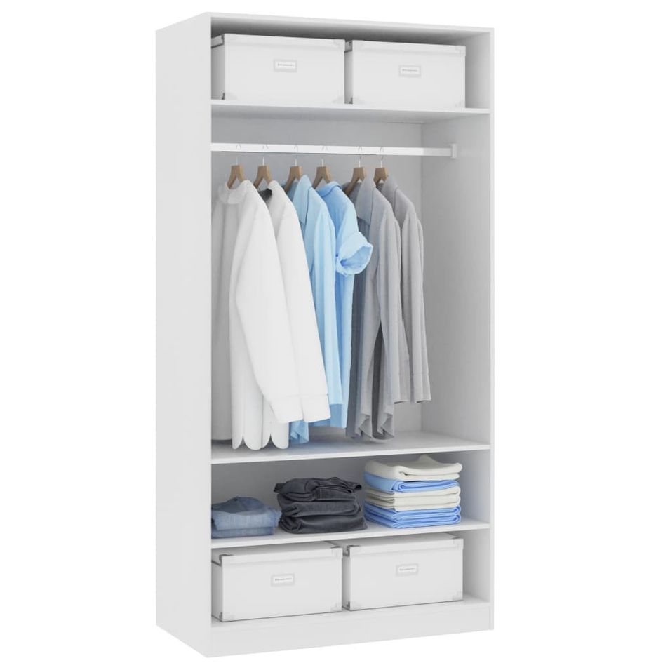 Armoire dressing 1 penderie 3 étagères 100 cm - Collection Klozer - Photo n°1