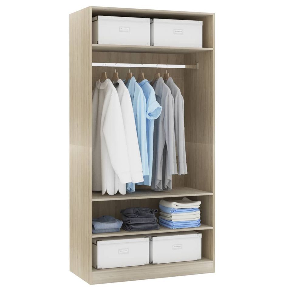 Armoire dressing 1 penderie 3 étagères 100 cm - Collection Klozer - Photo n°1