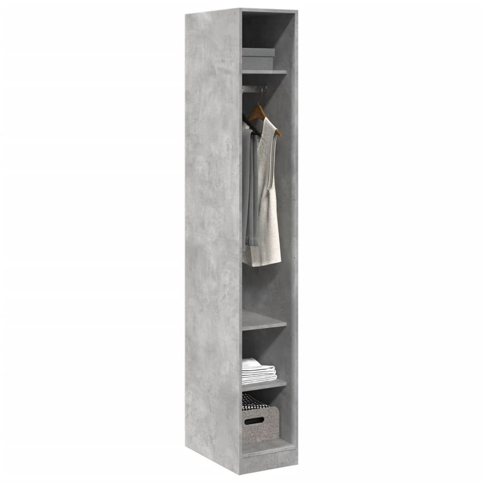 Armoire dressing 1 penderie 3 étagères 30 cm - Collection Klozer - Photo n°1