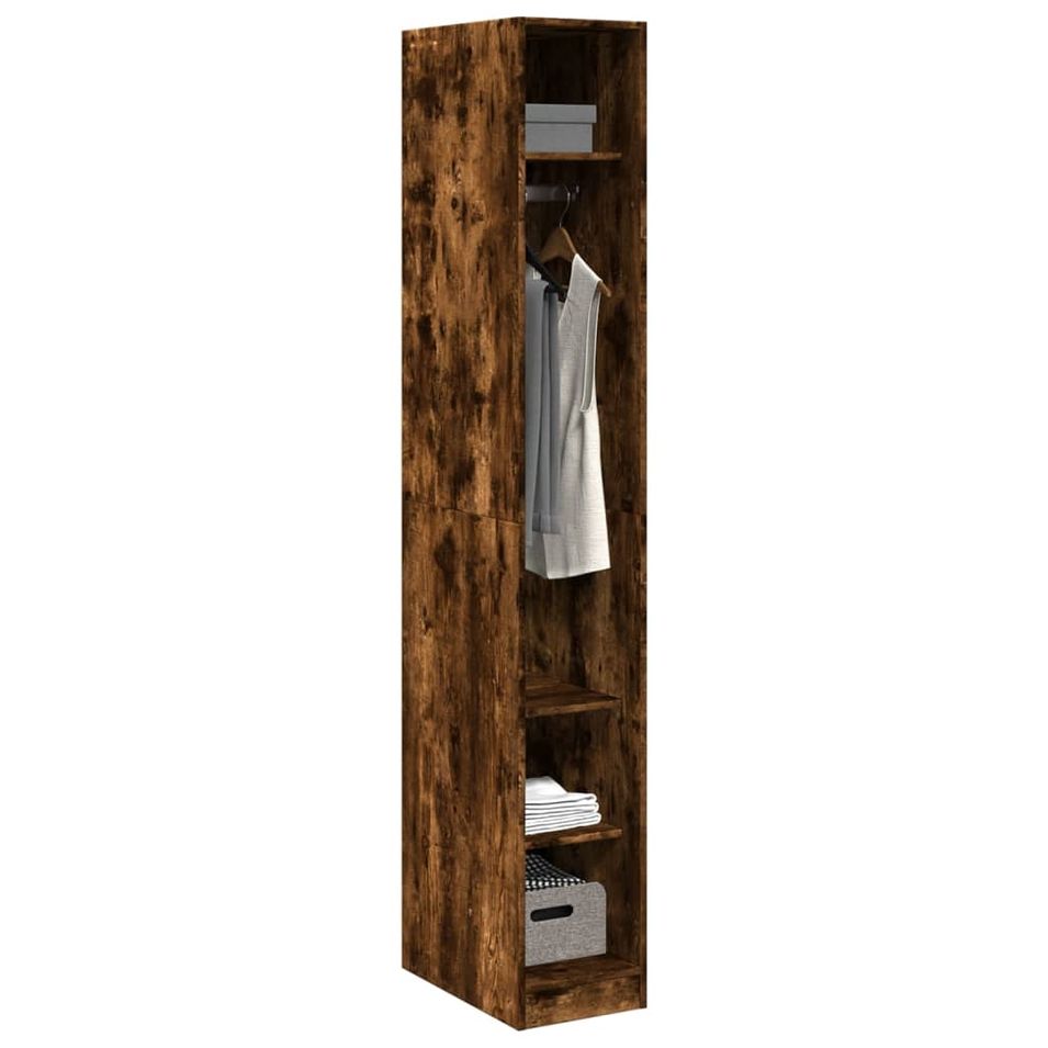 Armoire dressing 1 penderie 3 étagères 30 cm - Collection Klozer - Photo n°1