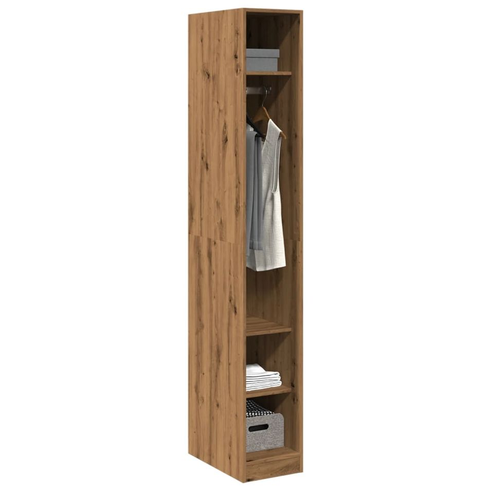 Armoire dressing 1 penderie 3 étagères 30 cm - Collection Klozer - Photo n°1