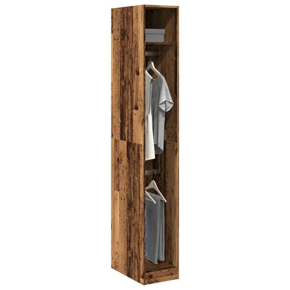 Armoire dressing 2 penderies 1 étagère 30 cm - Collection Laker - Photo n°1