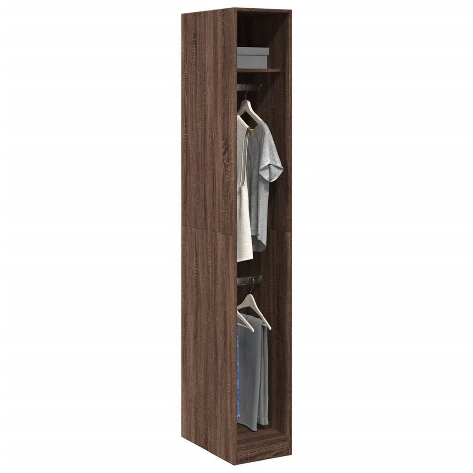 Armoire dressing 2 penderies 1 étagère 30 cm - Collection Laker - Photo n°1