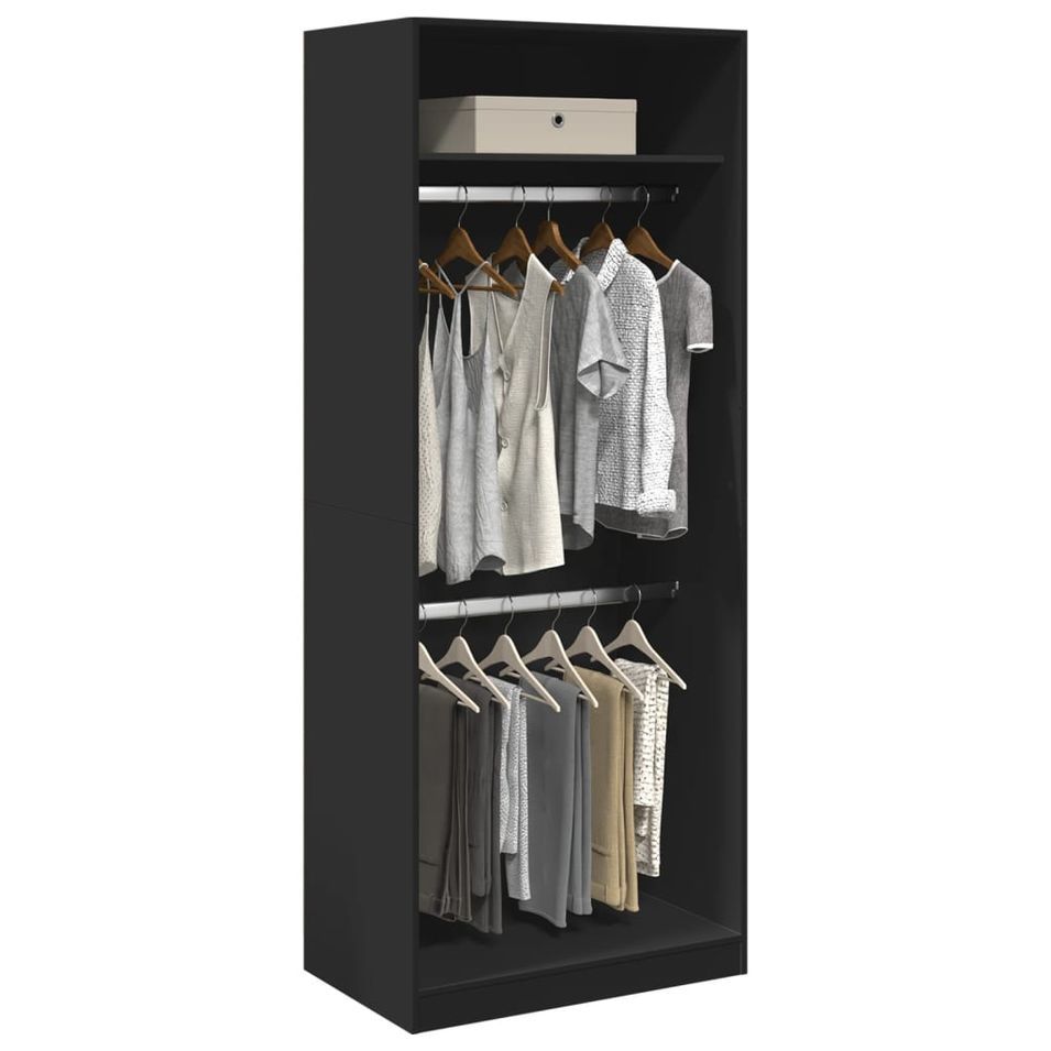Armoire dressing 2 penderies 1 étagère 80 cm - Collection Laker - Photo n°1