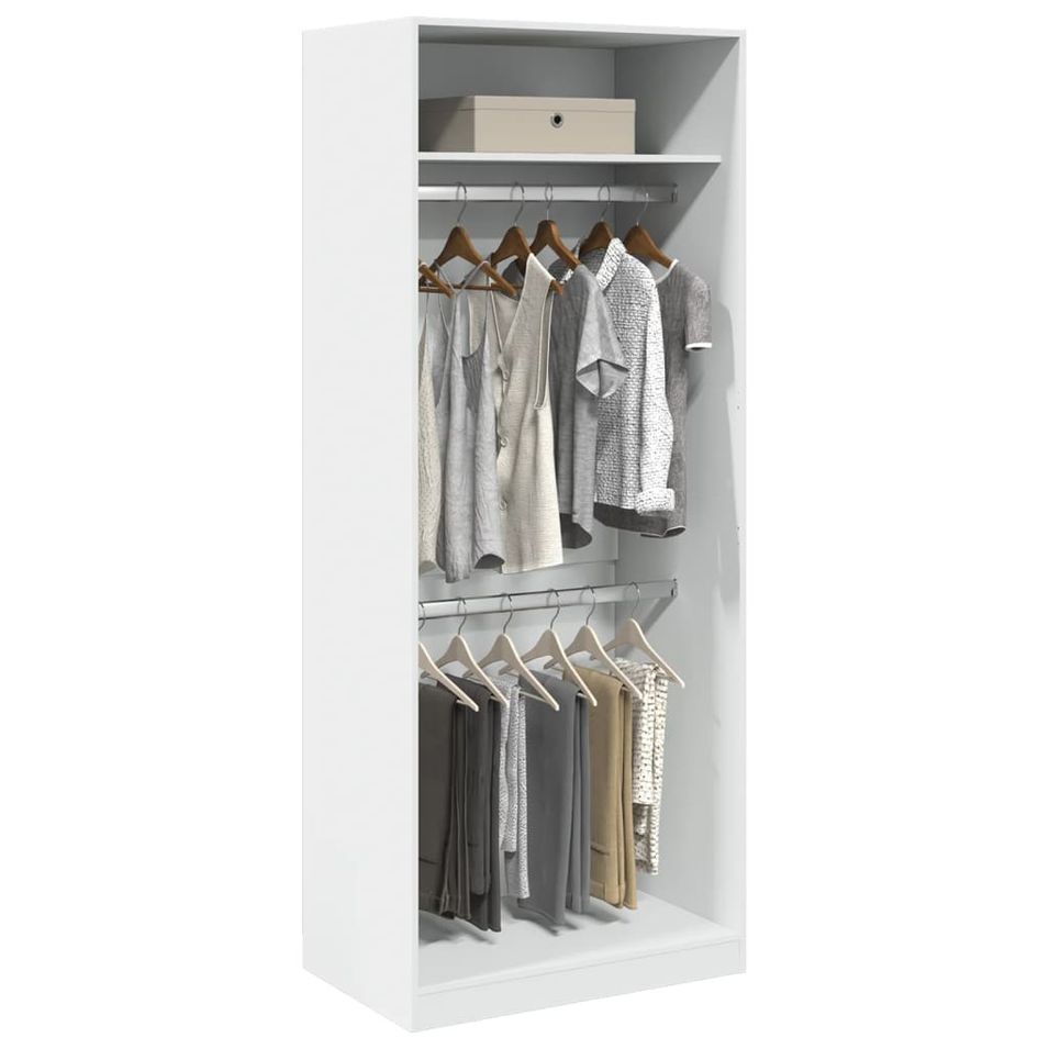Armoire dressing 2 penderies 1 étagère 80 cm - Collection Laker - Photo n°1