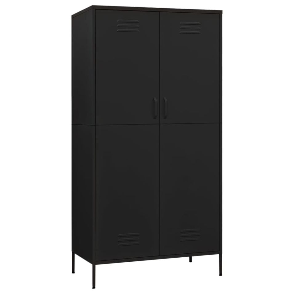 Armoire en acier 1 penderie 4 étagères réglables Klako 90 cm - Photo n°1
