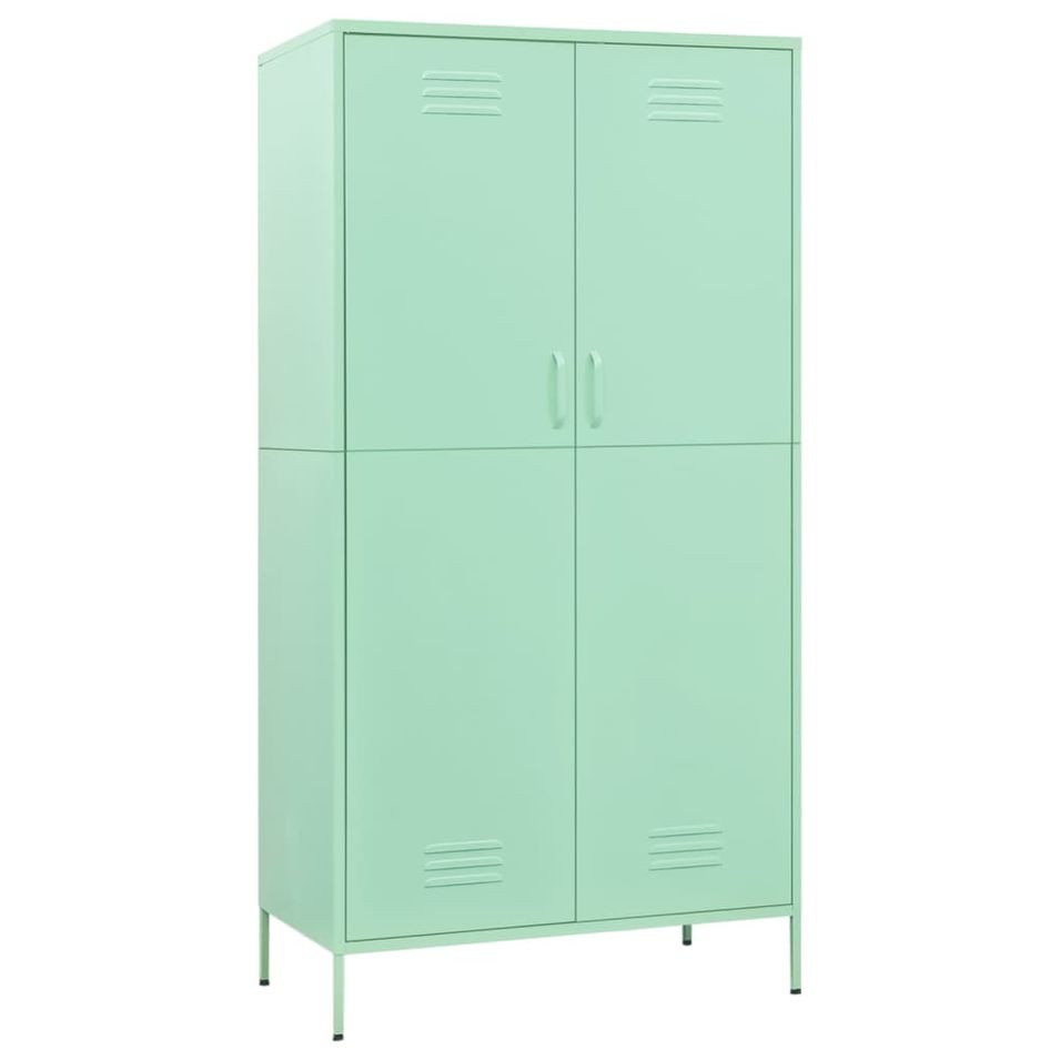 Armoire en acier 1 penderie 4 étagères réglables Klako 90 cm - Photo n°1