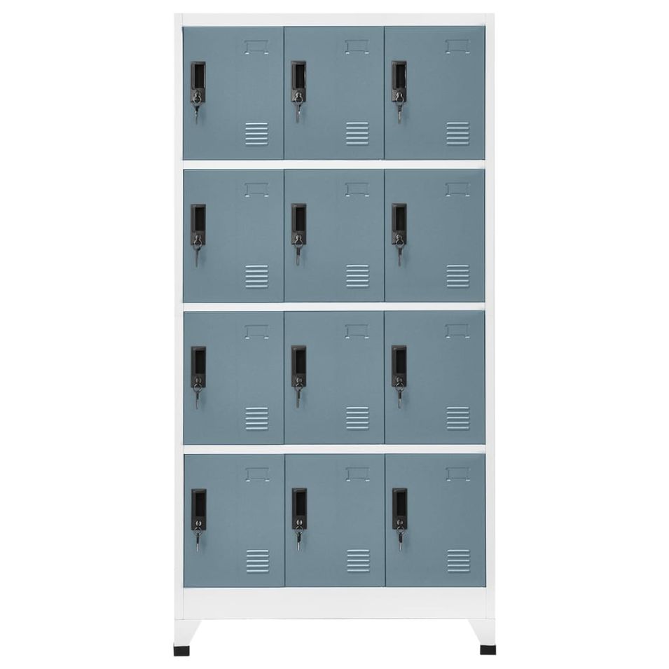 Armoire en acier Koface 90 cm – 12 casiers avec fermeture à clé - Photo n°1